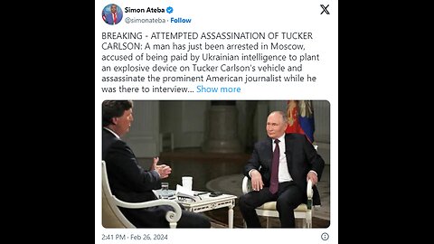 Attempted Assassination of Tucker Carlson here are the details