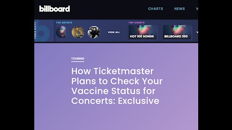 TicketMaster Wants You To Have A Covid19 Vaccine Or A Covid19 Test "Health Pass" 🚫💉😷