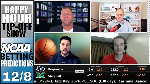 College Basketball Picks, Predictions and Odds | Happy Hour Tip-Off Show for December 8