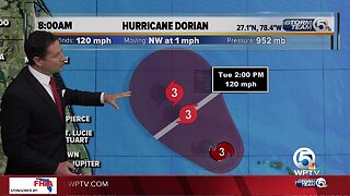 8 a.m. Tuesday Dorian update