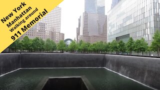 New York Manhattan Walking around the 911 memorial