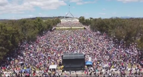 Parliament House, Australia.. this is the resistance against vaccine mandates and medical apartheid