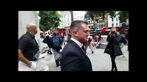 Tommy Robinson Out Side The Royal courts of justice 9 June 2022