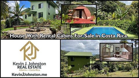 MOUNTAIN TOP HOUSE WITH RENTAL CABINS FOR SALE IN COSTA RICA WITH POOL AND OUTDOOR PARTY ROOM