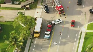 Chopper 5 above school bus crash in Boynton Beach