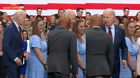 Biden mumbles more, gets lost standing in a line with the women in order to sniff a baby.