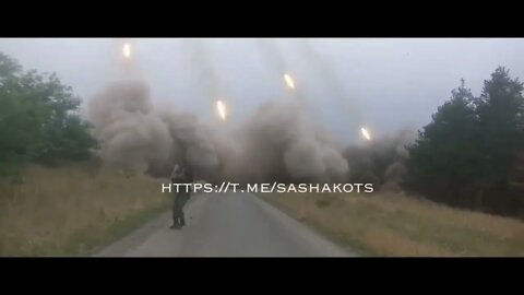 Russian BM-21 "Grad" MLRS Continues To Push Ukrainian Militants Out Of The Forest Towards Seversk