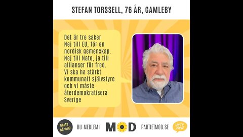 Stefan Torssell, 76 år, sjökapten & samhällsvetare, Gamleby | Riksdagskandidat MoD