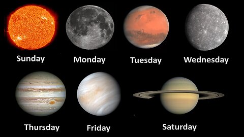 7 planets & 7 days of the week.