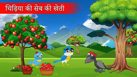 चिड़िया की सेब की खेती chidiya ki seb ki kheti | new story | moral story | tuni chidiya cartoon