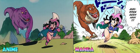 Original Dragonball - Kid Chichi Kills a Dinosaur (Anime VS Manga Comparisions)