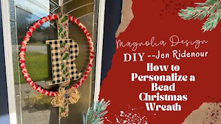 How to Make a Personalized Bead Christmas Wreath with Magnolia Design Stencils