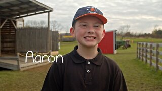 11-year-old Aaron loves playing sports and video games