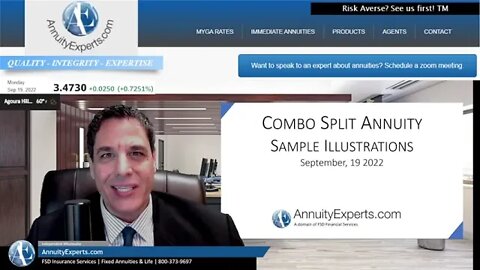 Split Annuity | Combo Annuity | Rates September 19 2022. Combines the guarantees of income & growth