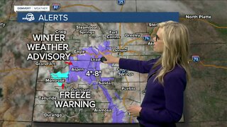 Snow continues for mountains, some rain for Denver