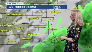Slight chance for showers Sunday with cooler temperatures