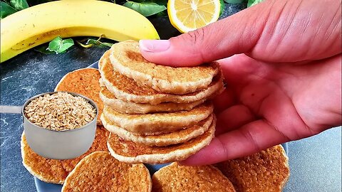 Pancakes with no flour, no eggs and no sugar! Healthy oatmeal pancakes for breakfast