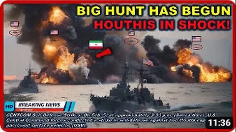 Direct Hit! US Navy strikes back Iran Proxies in Red Sea; 4 boats sunk by US Destroyer