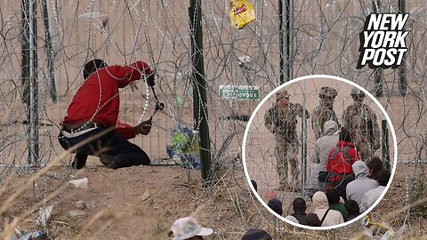 ILLEGAL INVADER cuts TX border fence before Nat'l Guard troops stop illegal crossers