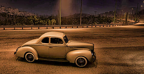 1940 Ford Deluxe Coupe. A heavy slug at first but with some upgrades it becomes much better ride.