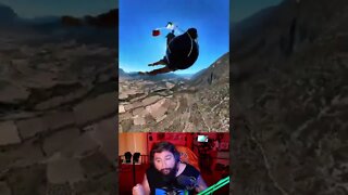 Man falling after parachute fails