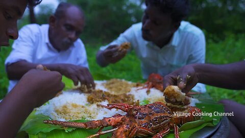 BIG LOBSTER | 50 KG Lobster Fry Cooking and Eating In Village | Lobster Recipes with Indian Masala