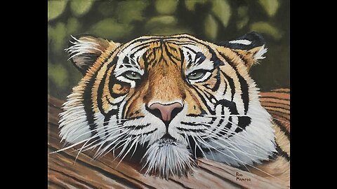 Tiger In Oil, My very first oil panting ever.