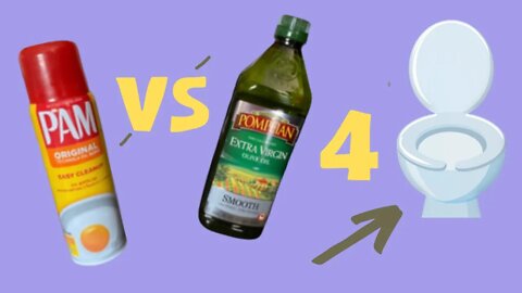 Pam Cooking Spray for Toilet Bowl? | The Great Poop-OFF: Pam vs Olive Oil