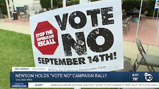 Newsom holds 'Vote No' rally