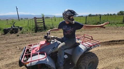 Ripping The Little Death cart and Polaris 350 Trailboss! 100 Subscriber Special!