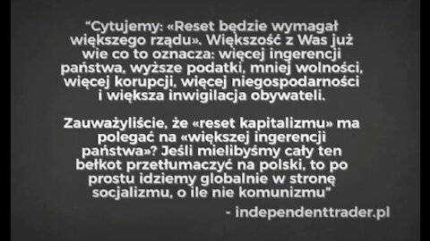 WIELKI RESET - POWRÓT KOMUNIZMU