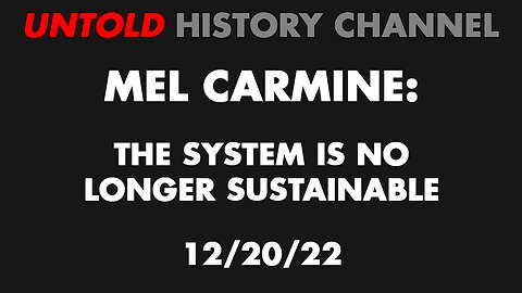 Mel Carmine: The system is no longer sustainable,