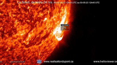Le Soleil, dernière 24 hrs du 02 05 2023 12h40 UTC au 03 05 2023 12h40 UTC