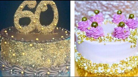 Shiny golden wedding cake decorating ideas/Golden cake ideas