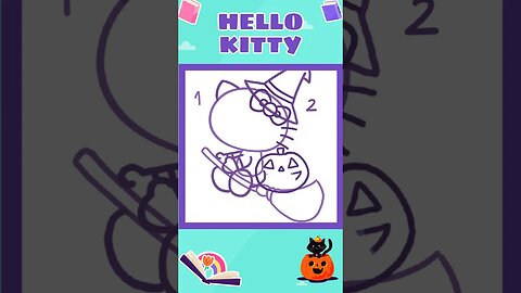 How to draw Hello Kitty 🎃🐾🧹