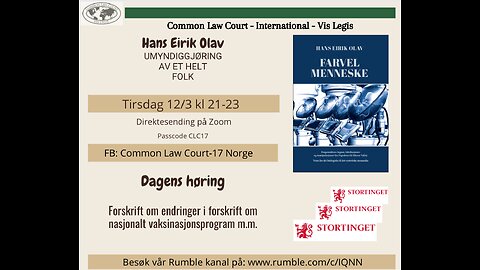 12.3.24: Hans Erik Olav, og høring om kikhostevaksinering