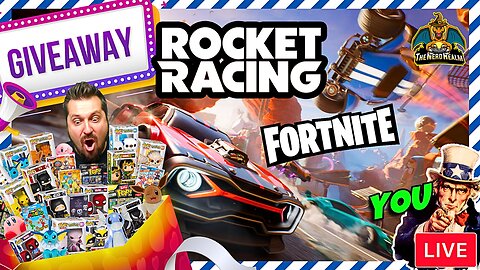 December GIVEAWAYS Now! Fortnite Rocket Racing with YOU! Let's Race!
