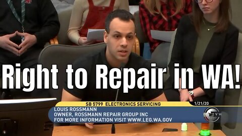 Louis Rossmann Right to Repair testimony in Washington SB 5799