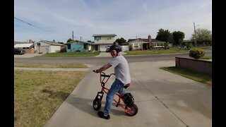 Riding the MotoTec 49cc V2 Mini Bike with my GoPro Camera