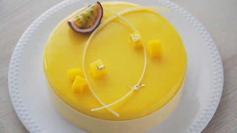 #ASMR Making Mango Passion Fruit Mousse Cake