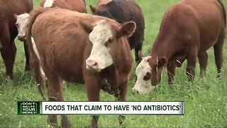 What does the label 'no antibiotics' really mean when purchasing meat?