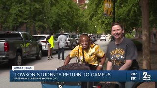 New students move in at Towson University