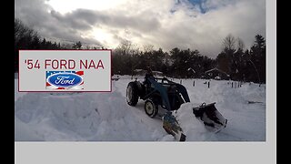 1954 Ford NAA Tractor Moving Snow