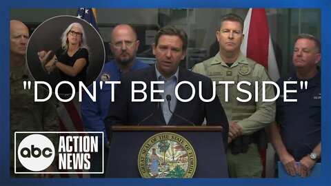 Governor DeSantis gave an update on Hurricane Ian and urged Floridians not to go outside.