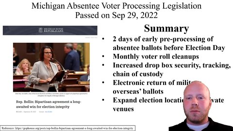 Analysis on Recent Election "Integrity" Michigan Legislation