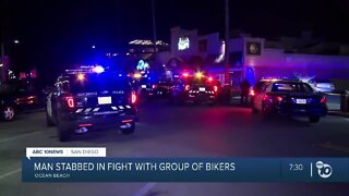 Man stabbed in fight with group of bikers outside Ocean Beach bar