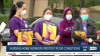 Nursing home workers protest poor conditions