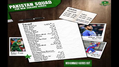 PAKISTAN SQUAD FOR NZ TOUR | MUHAMMAD HARIS OUT | BABAR AZAM MEETS GEN. ASIM MUNIR