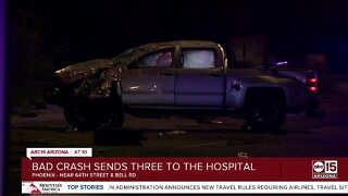 Man, teen and child taken to hospital after crash