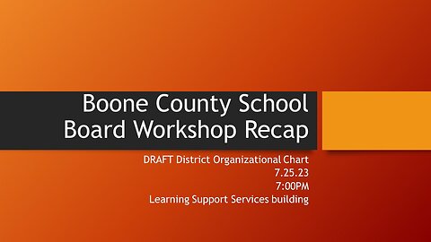 Boone Co. School Board Workshop Recap 7.25.23